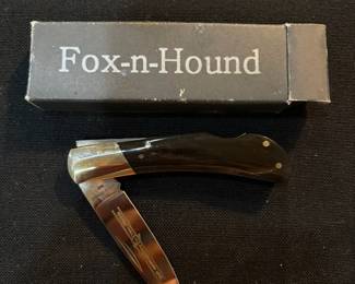 FoxnHound Lockback Folding Pocket Knife w Original Box  Wood Handle