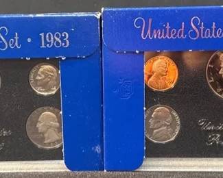 Lot of 2  1983 United States Mint Proof Sets Complete w Original Government Packaging