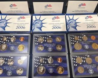 Lot of 3 2006 U.S. Mint Proof Sets Complete w OGP  COAs  30 Proof Coins