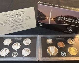 2017 United States Mint Silver Proof Set w OGP, COA  Original Box  10Coin Silver Proof Collectio