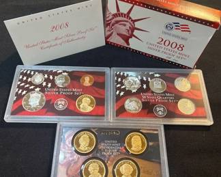 2008 United States Mint Silver Proof Set Complete OGP w Box  COA  14 Coins  90 Silver