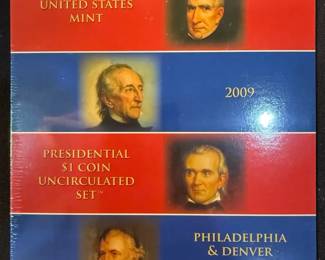 2009 U.S. Mint Presidential $1 Coin Uncirculated Set P  D Harrison Tyler Polk Taylor OGP Sealed