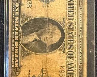 Vintage U.S. Currency Collection  1923 $1 Silver Certificate, Confederate $20 Note, Silver Certific