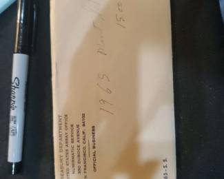 original envelope for a 1965 United States Mint Proof Set.