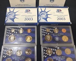 Lot of 2 2003 U.S. Mint Proof Sets Complete w OGP  COAs  20 Proof Coins