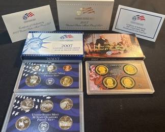 2007 U.S. Mint Proof Set  Presidential $1 Coin Proof Set w OGP  COAs  18 Total Proof Coins 2