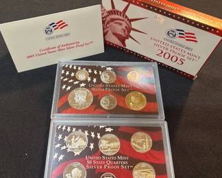 2005 United States Mint Silver Proof Set OGP Complete w Box  COA  11 Coins 90 Silver