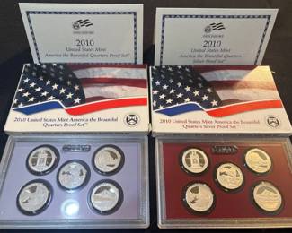 2010 U.S. Mint America the Beautiful Quarter Proof Set  Silver Proof Set w OGP  COAs