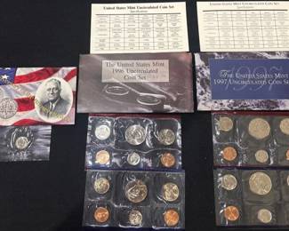 1996  1997 U.S. Mint Uncirculated Coin Sets  Complete Original Packaging  Includes 1996W Dime