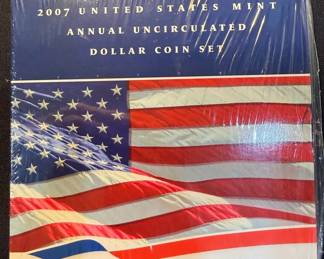 2007 U.S. Mint Annual Uncirculated Dollar Coin Set Sealed 2007W Silver Eagle Presidential Dollars O