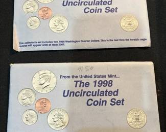 1998 United States Mint Uncirculated Coin Set P  D Complete Original Government Packaging