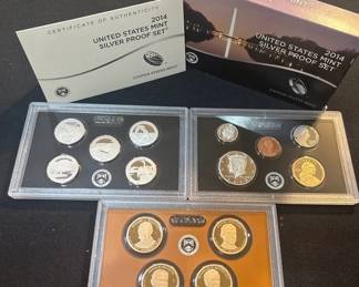 2014 United States Mint Silver Proof Set Complete w OGP  COA  14 Coins  90 Silver