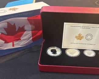 2015 Royal Canadian Mint Maple Leaf 5Coin .9999 Fine Silver Fractional Set w Box  OGP
