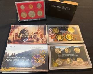 U.S. Mint Coin Collection Lot  1982 Proof Set, 2005 Westward Journey Nickel Set  2010 Presidential
