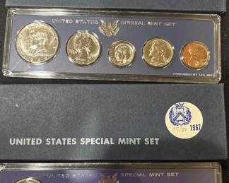 1966  1967 United States Special Mint Set Collection  Original U.S. Mint SMS Sets  40 Silver Ken