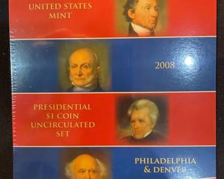 2008 U.S. Mint Presidential $1 Coin Uncirculated Set P  D Monroe Adams Jackson Van Buren OGP