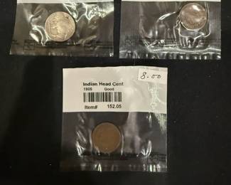 Vintage U.S. Coin Collection  Buffalo Nickels, Indian Head Cents, 1867 Shield Nickel  Early Large