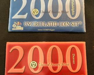 2000 United States Mint Uncirculated Coin Set P  D Complete 20Coin Set in Original Government Pack