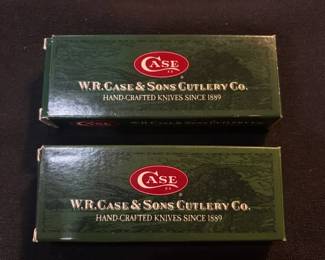 Lot of 2 Case XX Cracked Ice Handle Pocket Knives w Original Boxes  Made in USA