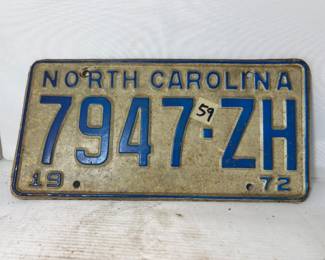 NC License Tag