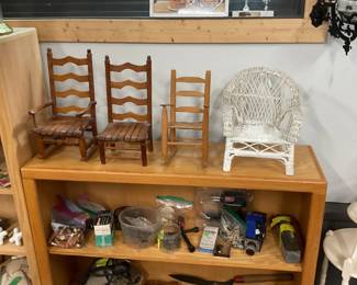 Doll size chairs; tools 
