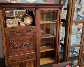 Antique solid cherry secretary/bookcase