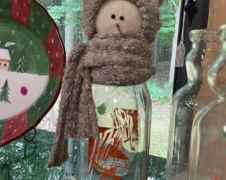 Cute holiday decor added to this milk bottle...