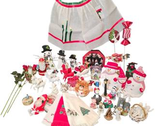 Vintage Christmas Lot, Decor, Collectibles and Name Brands Erzgebirge, Avon, Kaiser Roses, More