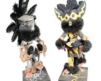 Signed 1984 Native American Kachina Dolls by Johnny Bakabi Kachada