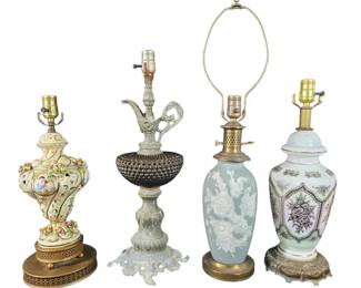Stunning Vintage Lamps MCM, Hollywood Regency, Hobnail Glass, Chinoiserie
