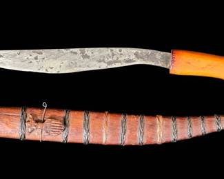 WWII Philippine BringBack Souvenir Knife Carved Commonwealth Shield