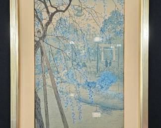 Early MidCentury Shiro Kasamatsu Woodblock Print 1932, Lifetime Impression