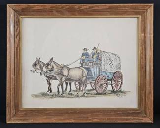 Vintage American Western Art Prints Finis Collins  Bill Crafton