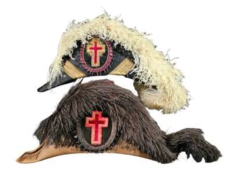 Antique Masonic Knights Templar Chapeau Hats MC Lilley  CE Ward Co