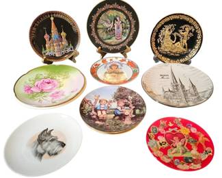 Collector Plate Lot of 12  Villeroy  Boch, AK Kaiser, KPM, Polish Folk Art  24K Gold Greek