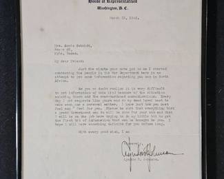 1943 Lyndon B. Johnson Signed WWII Letter  Franked Envelope  House of Representatives