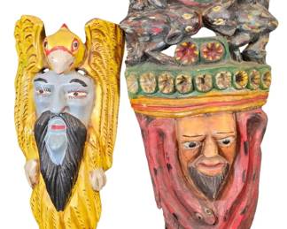 Vintage Mexican Dance Masks  Guerrero Folk Art