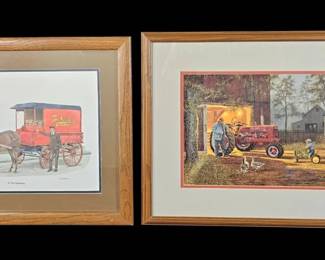 John Deere, Farmall  Kroger Vintage Framed Americana Art Prints