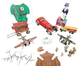Vintage Cast Iron Toys Including Mechanical Bank, Vehicles  More
