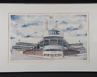 Rare Artist Proof Of Wrigley Field Lithograph  HandSigned by M. Elich