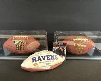 NFL Signed Raven Footballs  COA