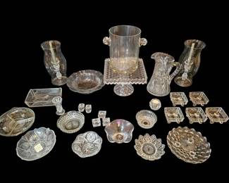 Vintage Crystal  Pressed Glassware Collection  Signed Simon Pearce, Fostoria, D.C. Jenkins  More