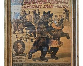 Collection of Framed  Unframed Vintage Advertising, Automotive, Circus  Performing Arts Posters