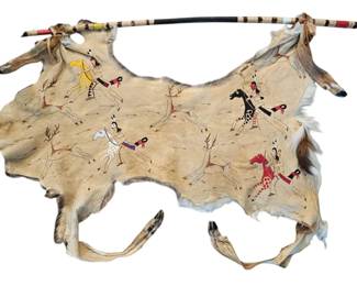 HandPainted, Native American Style Deer Hide
