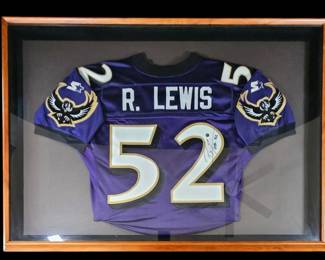 Rare 1998 Starter Ray Lewis Signed Baltimore Ravens Framed Jersey GTSM Witnessed Authenticated