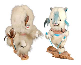 Signed Native American Katsina Dolls by Paja  Pong Ram  Kocha Honau White Bear