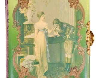 Antique Victorian Celluloid  Velvet Photo Album