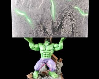 Bradford Exchange Marvel Hulk Smash Sculptural Table Lamp  Limited Edition 0790 w COA