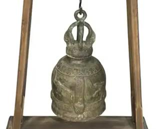 Antique SE Asian Bronze Temple Bell  Vintage Swiss Cowbell