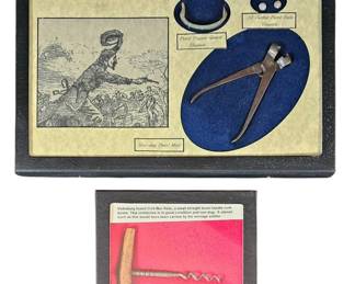 Civil War Relics  Framed Side Arms in The Civil War Mold Set  Vicksburg Bone Handle Cork Screw
